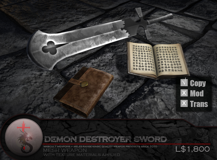 Second Life Marketplace [Mkbcult] Demon Destroyer Sword